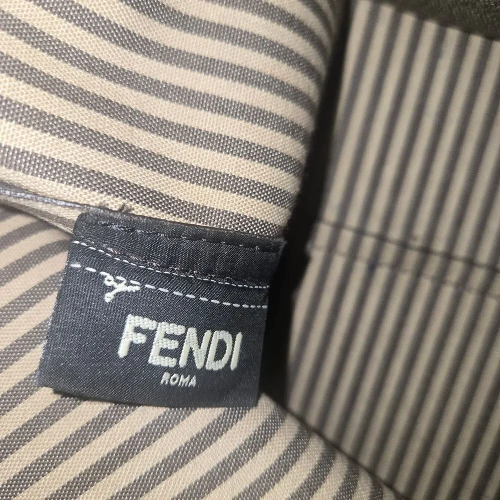 Fendi Zucca Print Brown Zippered Tote And Wallet Set Excellent Used Condition